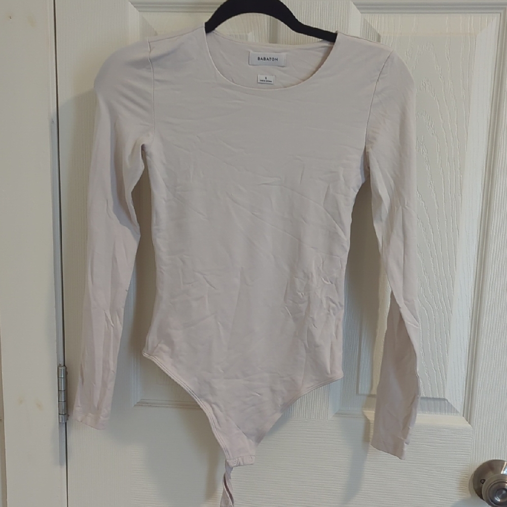 Babaton Women's Off White Long Sleeve Bodysuit
